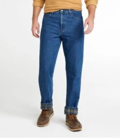L.L.Bean Men's Double L® Jeans, Natural Fit, Flannel-Lined