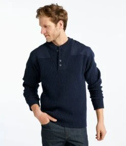 L.L.Bean Men's Commando Sweater, Henley -Outdoor Exploration 228198 0 44