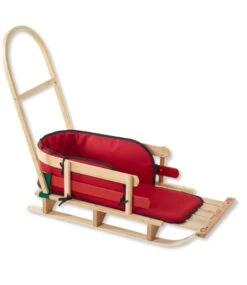 L.L.Bean Kids' Pull Sled And Cushion Set With Push Handle