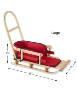 L.L.Bean Kids' Pull Sled And Cushion Set With Push Handle -Outdoor Exploration 239733 0 46