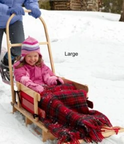 L.L.Bean Kids' Pull Sled And Cushion Set With Push Handle -Outdoor Exploration 239733 0 48