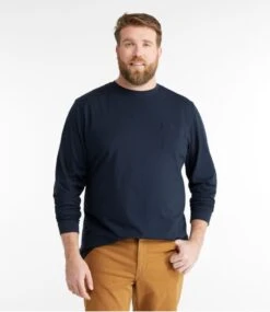 L.L.Bean Men's Carefree Unshrinkable Tee With Pocket, Traditional Fit Long-Sleeve -Outdoor Exploration 240601 0 46