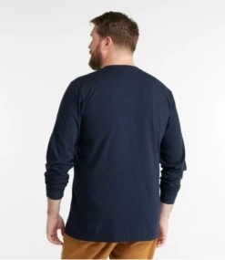 L.L.Bean Men's Carefree Unshrinkable Tee With Pocket, Traditional Fit Long-Sleeve -Outdoor Exploration 240601 0 47