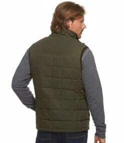 Men's L.L.Bean Upcountry Waxed Cotton Down Vest -Outdoor Exploration 296114 0 45