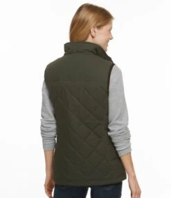 Women's L.L.Bean Upcountry Waxed Cotton Down Vest -Outdoor Exploration 296117 0 45