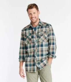 L.L.Bean Men's Katahdin Performance Flannel Shirt -Outdoor Exploration 298102 0 44