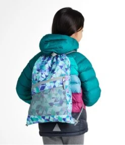 L.L.Bean Drawstring Cinch Pack, 12L, Print -Outdoor Exploration 302439 0 45