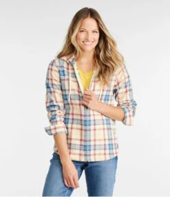 L.L.Bean Women's Scotch Plaid Flannel Shirt, Relaxed Zip Hoodie -Outdoor Exploration 502092 0 44