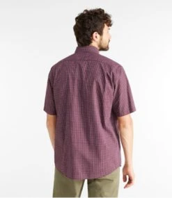 L.L.Bean Men's Wrinkle-Free Kennebunk Sport Shirt, Traditional Fit Short-Sleeve Check -Outdoor Exploration 502253 0 45