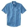 L.L.Bean Men's Wrinkle-Free Kennebunk Sport Shirt, Traditional Fit Short-Sleeve Check -Outdoor Exploration 502253 34019 41