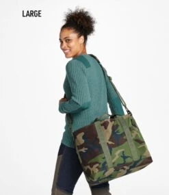 L.L.Bean Zip Hunter's Tote Bag With Strap, Camo -Outdoor Exploration 502555 0 47