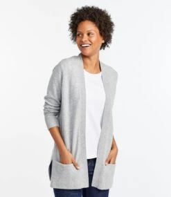 L.L.Bean Women's Classic Cashmere Open Cardigan With Pocket 8 L.L.Bean Women's Classic Cashmere Open Cardigan With Pocket -Outdoor Exploration 503632 0 44