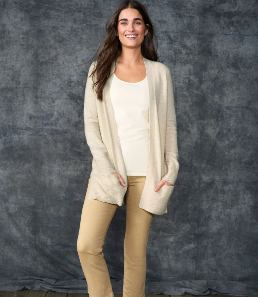 L.L.Bean Women's Classic Cashmere Open Cardigan With Pocket 7 L.L.Bean Women's Classic Cashmere Open Cardigan With Pocket - Image 5
