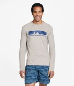 L.L.Bean Men's Swift River Cooling Rashguard, Graphic -Outdoor Exploration 504382 0 44
