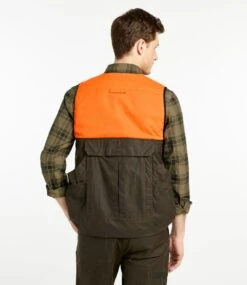 L.L.Bean Men's Double L Waxed-Cotton Upland Vest, Hunter Orange -Outdoor Exploration 507014 0 45
