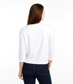 L.L.Bean Women's Saturday T-Shirt, Crewneck Three-Quarter-Sleeve -Outdoor Exploration 509357 0 45