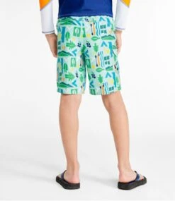 L.L.Bean Boys' BeanSport Swim Shorts, Print -Outdoor Exploration 509540 0 45