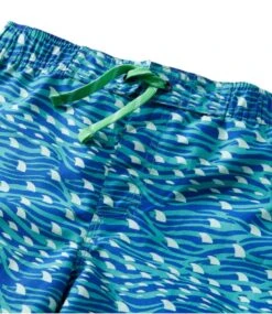 L.L.Bean Boys' BeanSport Swim Shorts, Print -Outdoor Exploration 509540 0 46