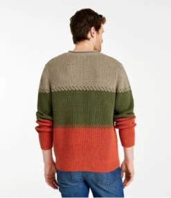 L.L.Bean Men's Organic Cotton Rollneck Crew Sweater, Stripe -Outdoor Exploration 510131 0 45