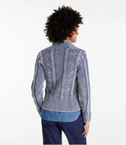 L.L.Bean Women's Signature Cotton Fisherman Sweater, Short Cardigan Washed -Outdoor Exploration 511815 0 45
