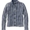 L.L.Bean Women's Signature Cotton Fisherman Sweater, Short Cardigan Washed -Outdoor Exploration 511815 52081 41
