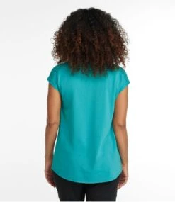 L.L.Bean Women's Beyond Soft V-Neck Tee, Short Sleeve -Outdoor Exploration 513119 0 45