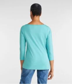L.L.Bean Women's Soft Stretch Supima Tee, Three-Quarter-Sleeve Boatneck 8 L.L.Bean Women's Soft Stretch Supima Tee, Three-Quarter-Sleeve Boatneck -Outdoor Exploration 513712 0 45