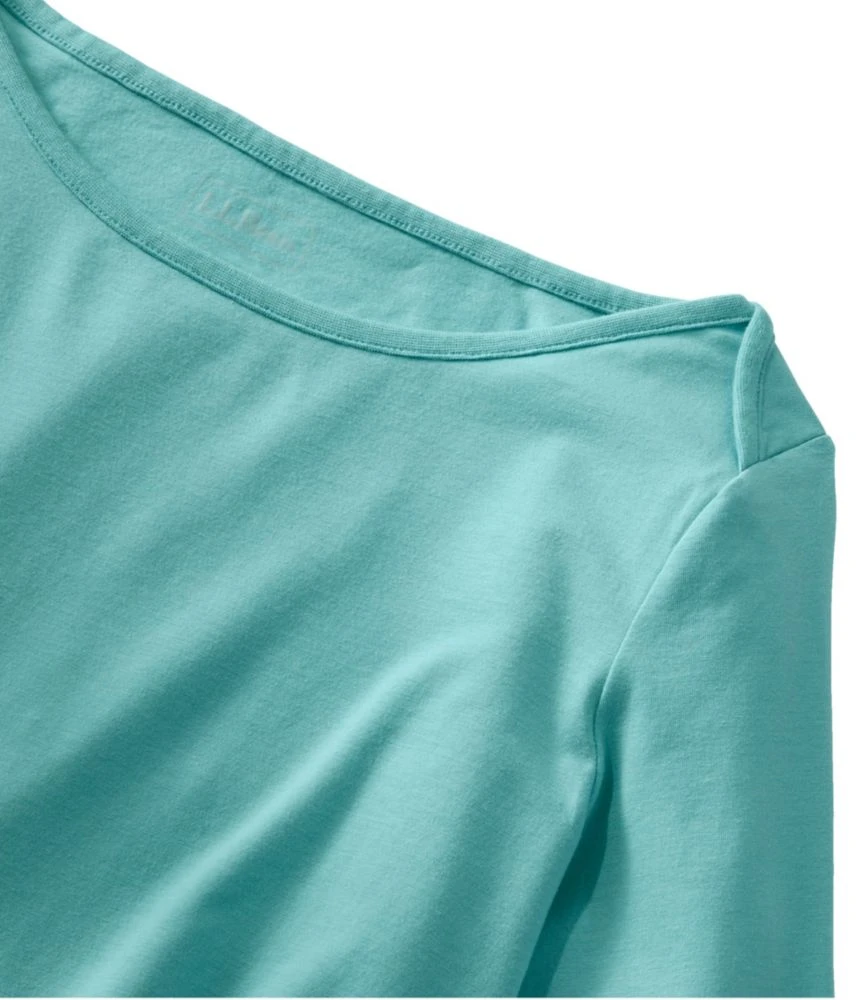 L.L.Bean Women's Soft Stretch Supima Tee, Three-Quarter-Sleeve Boatneck 6 L.L.Bean Women's Soft Stretch Supima Tee, Three-Quarter-Sleeve Boatneck - Image 4