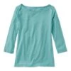L.L.Bean Women's Soft Stretch Supima Tee, Three-Quarter-Sleeve Boatneck -Outdoor Exploration 513712 37789 41