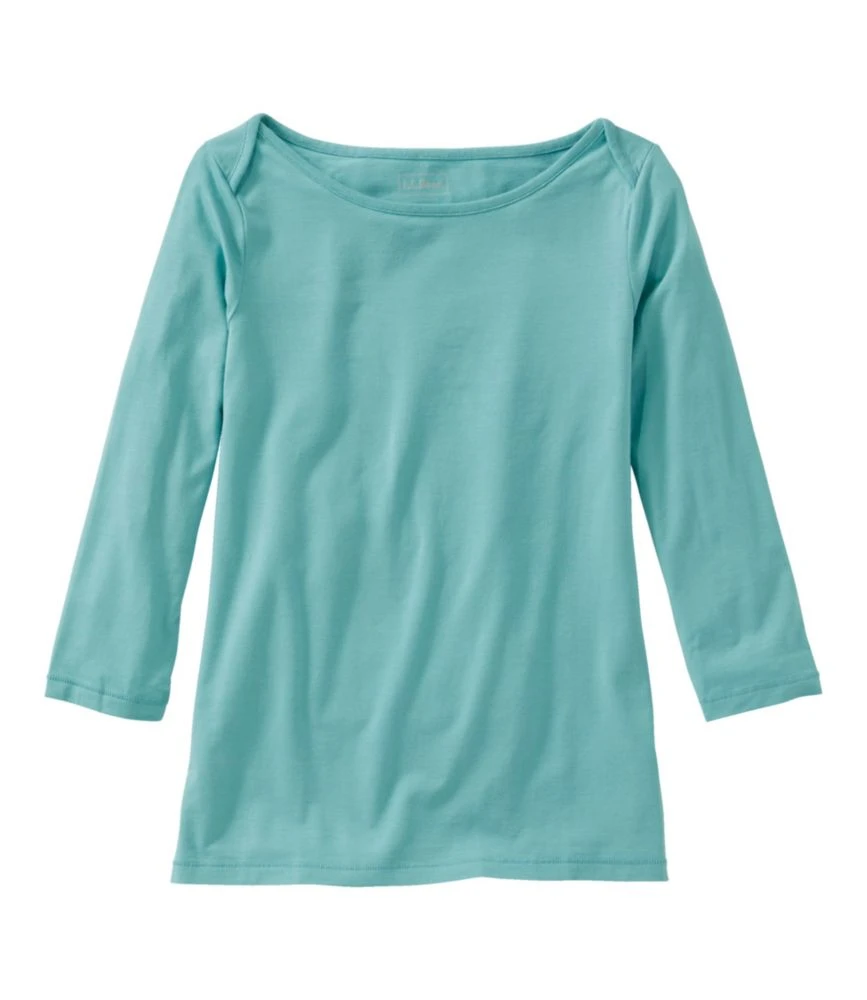 L.L.Bean Women's Soft Stretch Supima Tee, Three-Quarter-Sleeve Boatneck 3 L.L.Bean Women's Soft Stretch Supima Tee, Three-Quarter-Sleeve Boatneck