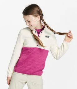 L.L.Bean Kids' Quilted Quarter-Snap Pullover, Colorblock -Outdoor Exploration 514059 0 45