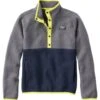 L.L.Bean Kids' Quilted Quarter-Snap Pullover, Colorblock -Outdoor Exploration 514059 47321 41