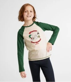 Kids' L.L.Bean X Peanuts Long-Sleeve Baseball Tee -Outdoor Exploration 515347 0 44