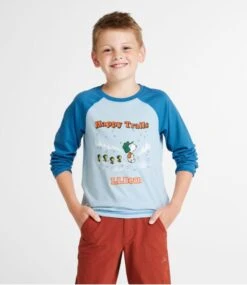 Kids' L.L.Bean X Peanuts Long-Sleeve Baseball Tee -Outdoor Exploration 515347 0 45