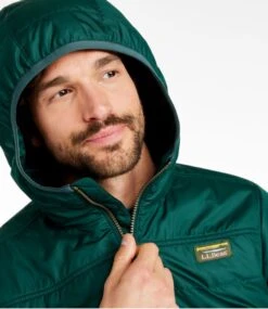 L.L.Bean Men's Mountain Classic Puffer Hooded Jacket -Outdoor Exploration 515822 0 46