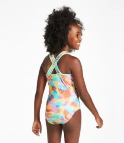 L.L.Bean Girls' Watersports Swimwear, One-Piece -Outdoor Exploration 516260 0 47