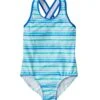 L.L.Bean Girls' Watersports Swimwear, One-Piece -Outdoor Exploration 516260 51819 41