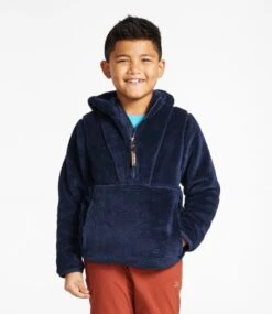 Kids' L.L.Bean Hi-Pile Fleece Hooded Pullover -Outdoor Exploration 516264 0 46