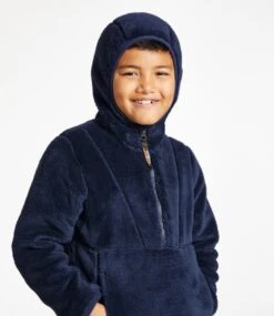 Kids' L.L.Bean Hi-Pile Fleece Hooded Pullover -Outdoor Exploration 516264 0 47