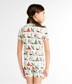 L.L.Bean Kids' Organic Cotton Fitted Pajamas, Short-Sleeve -Outdoor Exploration 516277 0 45