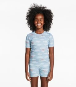 L.L.Bean Kids' Organic Cotton Fitted Pajamas, Short-Sleeve -Outdoor Exploration 516277 0 48
