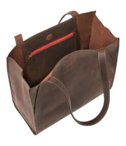 L.L.Bean Stonington Full-Grain Leather Tote -Outdoor Exploration 516327 0 45