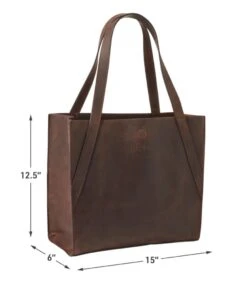 L.L.Bean Stonington Full-Grain Leather Tote -Outdoor Exploration 516327 0 47