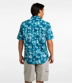 L.L.Bean Men's Tropicwear Shirt, Short-Sleeve Print -Outdoor Exploration 516788 0 45