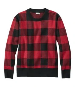 L.L.Bean Women's Cotton/Cashmere Sweater, Crewneck Jacquard