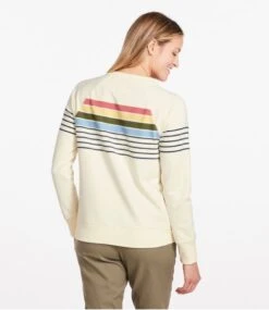 Women's L.L.Bean 24/7 Sweats, Crewneck Stripe -Outdoor Exploration 517144 0 45