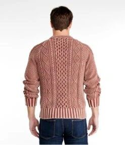 L.L.Bean Men's Signature Cotton Fisherman Sweater, Crewneck, Washed -Outdoor Exploration 517313 0 45