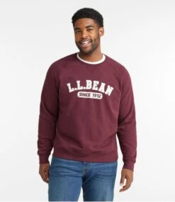 Men's L.L.Bean 1912 Sweatshirt, Raglan Crewneck, Logo -Outdoor Exploration 517591 0 46