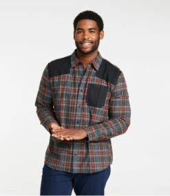 L.L.Bean Men's Heritage Scotch Plaid Flannel Shirt, Slightly Fitted Untucked Fit -Outdoor Exploration 517599 0 46