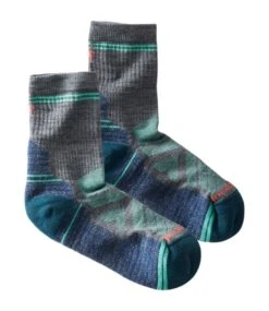 L.L.Bean Women's Smartwool Hike Light Cushion Mid-Crew Socks, Striped